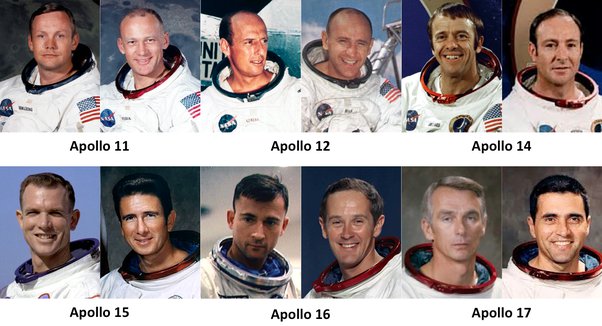 Who are the 12 astronauts who have set foot on the Moon so far?